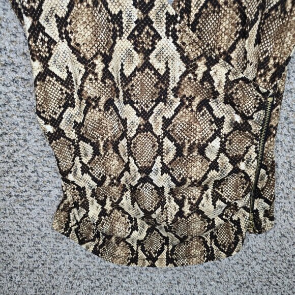 Michael Kors Top Womens Small Brown Animal‎ Print Surplice Neck Short Sleeve Tee - Picture 5 of 7